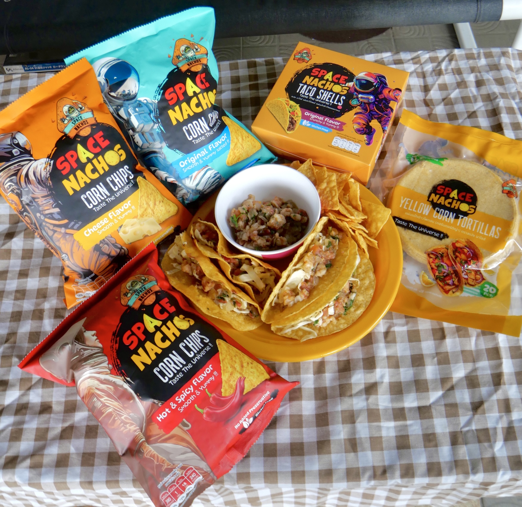 Variety of Nacho Snacks