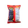 ด้านหลังซอง Spacenachos สไปซี่คอร์นชิปส์ แสดงข้อมูลโภชนาการ ส่วนผสม และบาร์โค้ด. Back packaging of Spacenachos Spicy Corn Chips, showing nutritional information, ingredients, and barcode.