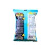 ด้านหลังซอง Spacenachos ออริจินัลคอร์นชิปส์ (รสเค็ม) แสดงข้อมูลโภชนาการ ส่วนผสม และบาร์โค้ด. Back packaging of Spacenachos Original (Salty) Corn Chips, showing nutritional information, ingredients, and barcode.